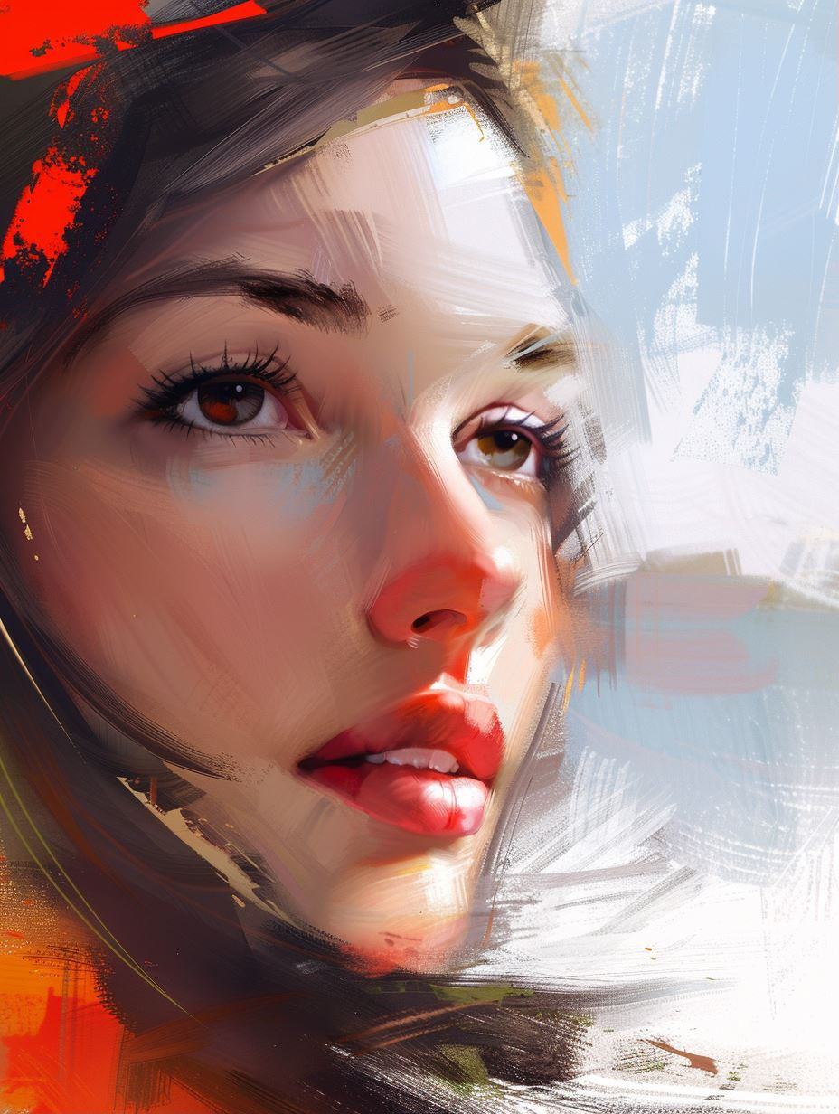 Vibrant Strokes of Feminine Grace - Image 1