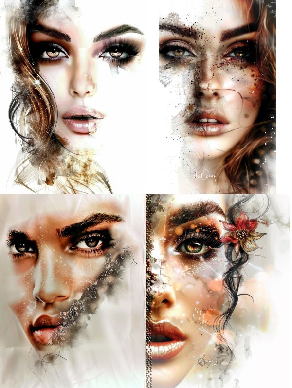 Ethereal Fragments of Feminine Beauty