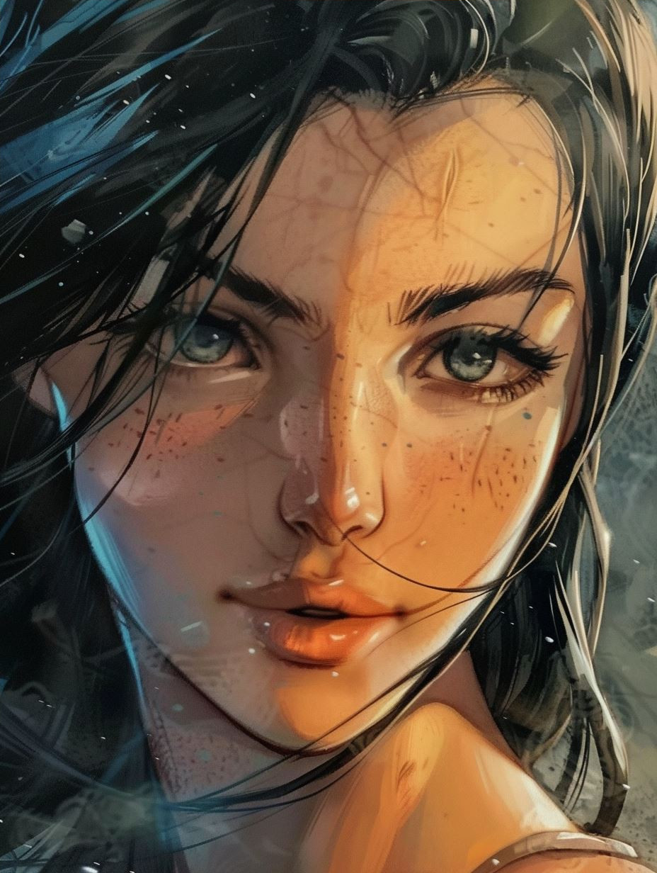 Ethereal Gaze: Digital Portrait Study - Image 4