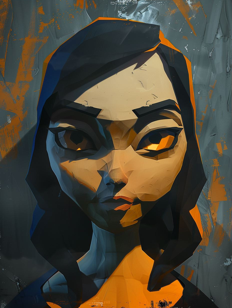 Geometric Soul: Four Stylized Portraits - Image 3
