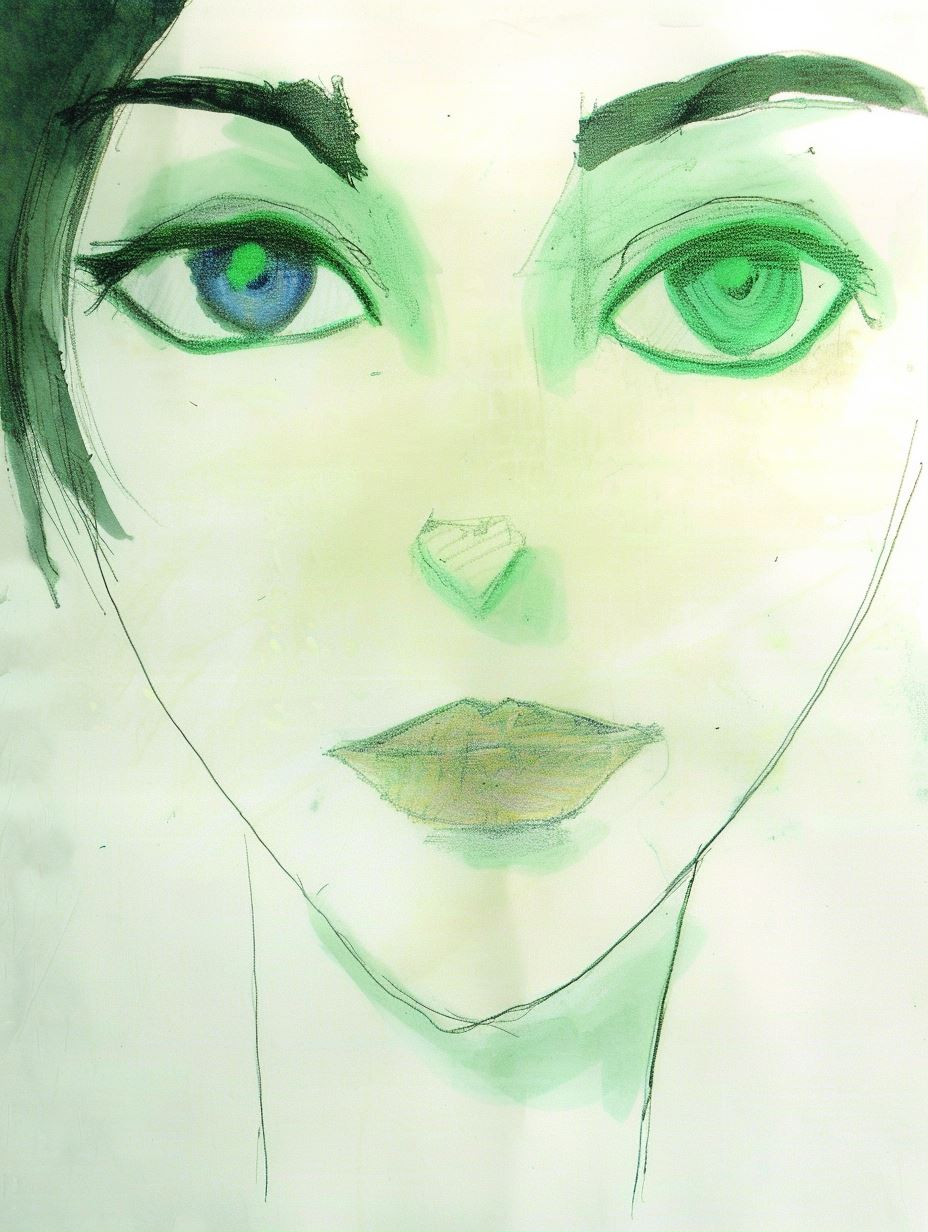 Ethereal Emerald Gaze Portraits - Image 1