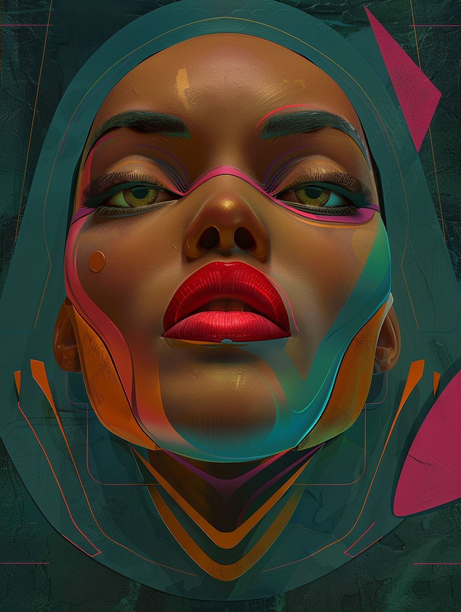 Cybernetic Soul in Neon Hue - Image 2