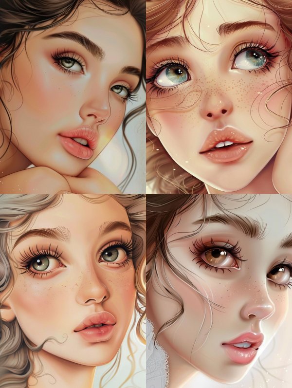 Ethereal Gazes: Digital Portrait Collection