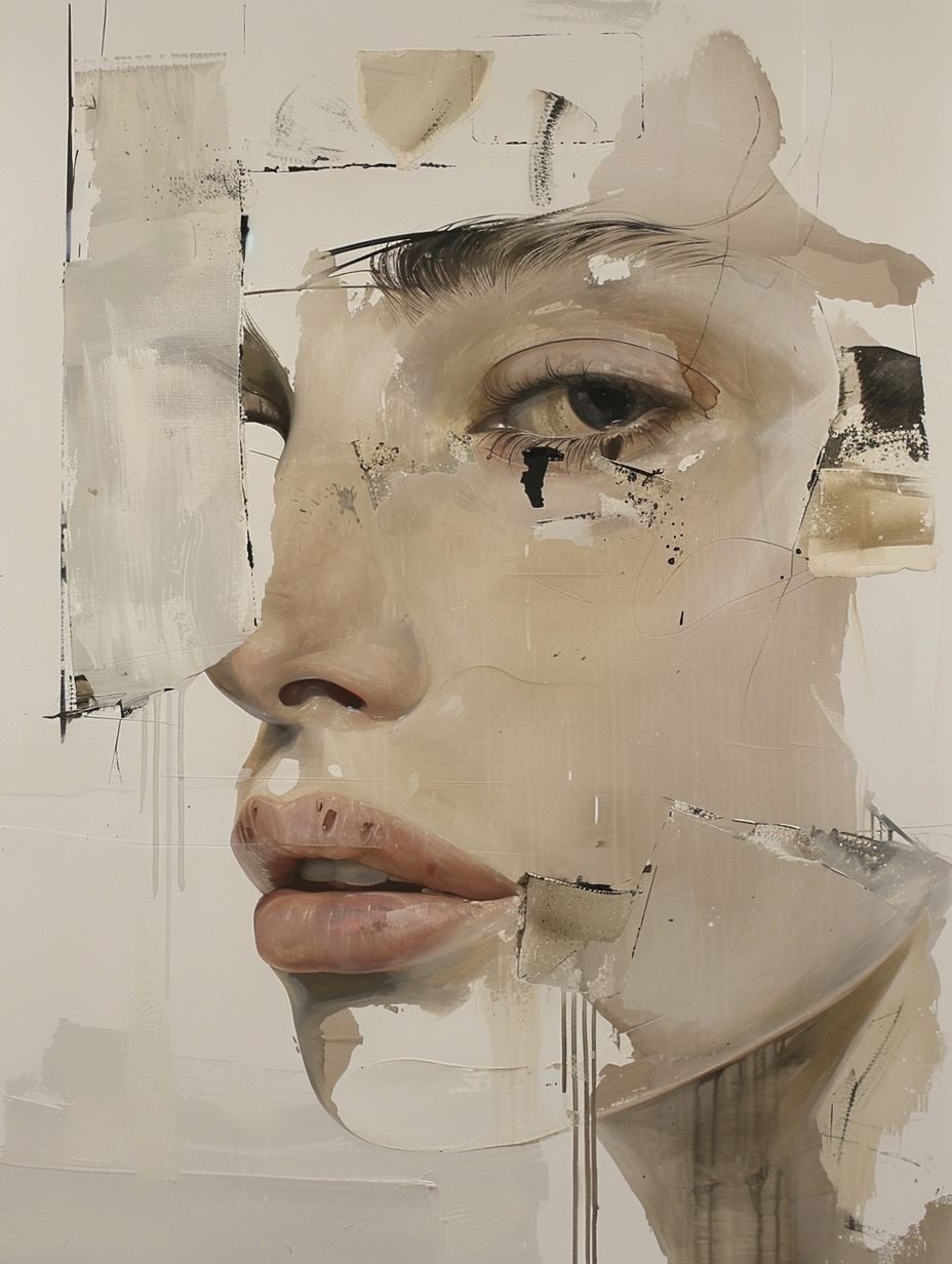 Fragmented Beauty in Earthy Tones - Image 2