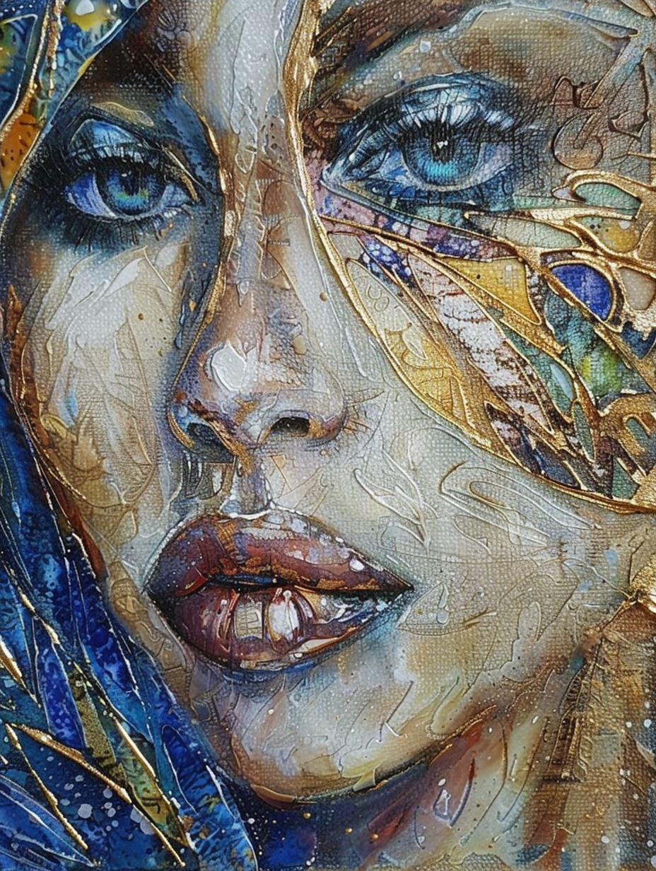 Ethereal Textured Portrait Study - Image 4
