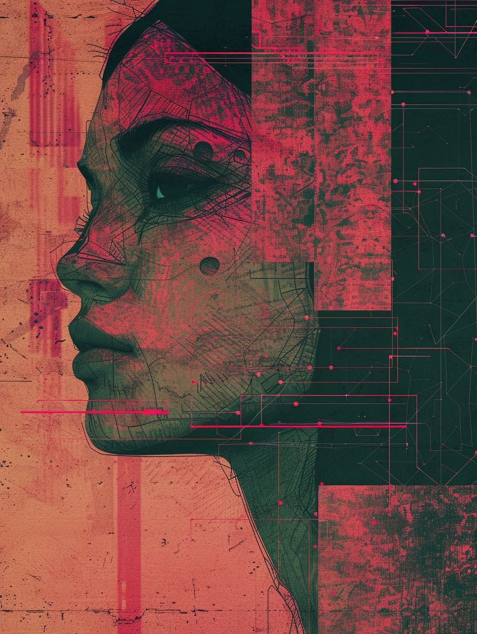 Fragmented Portraits in Neon Hues - Image 2