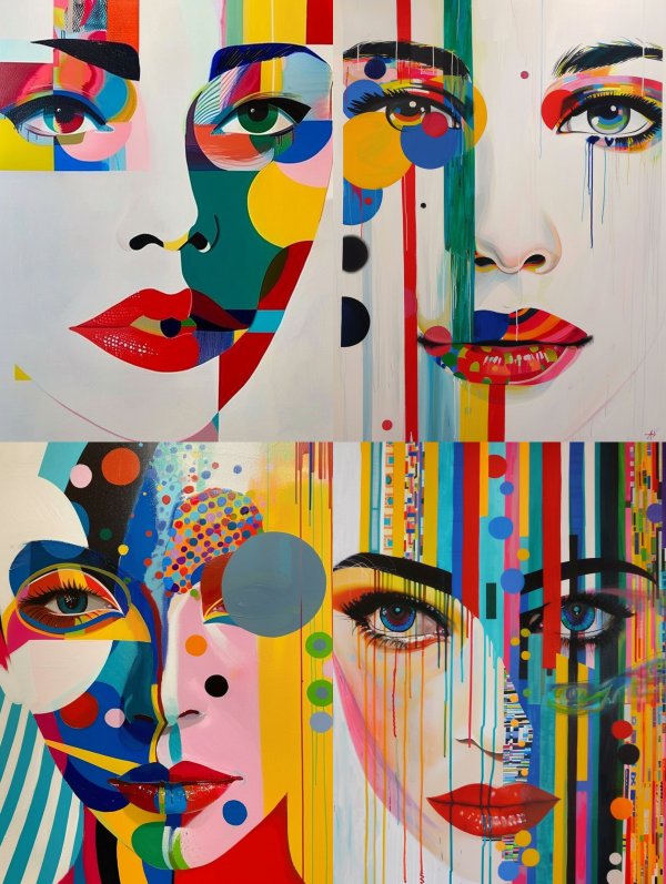 Prismatic Visions: Abstract Female Portraits