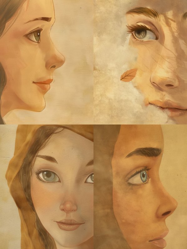 Golden Gaze: A Study of Feminine Portraits