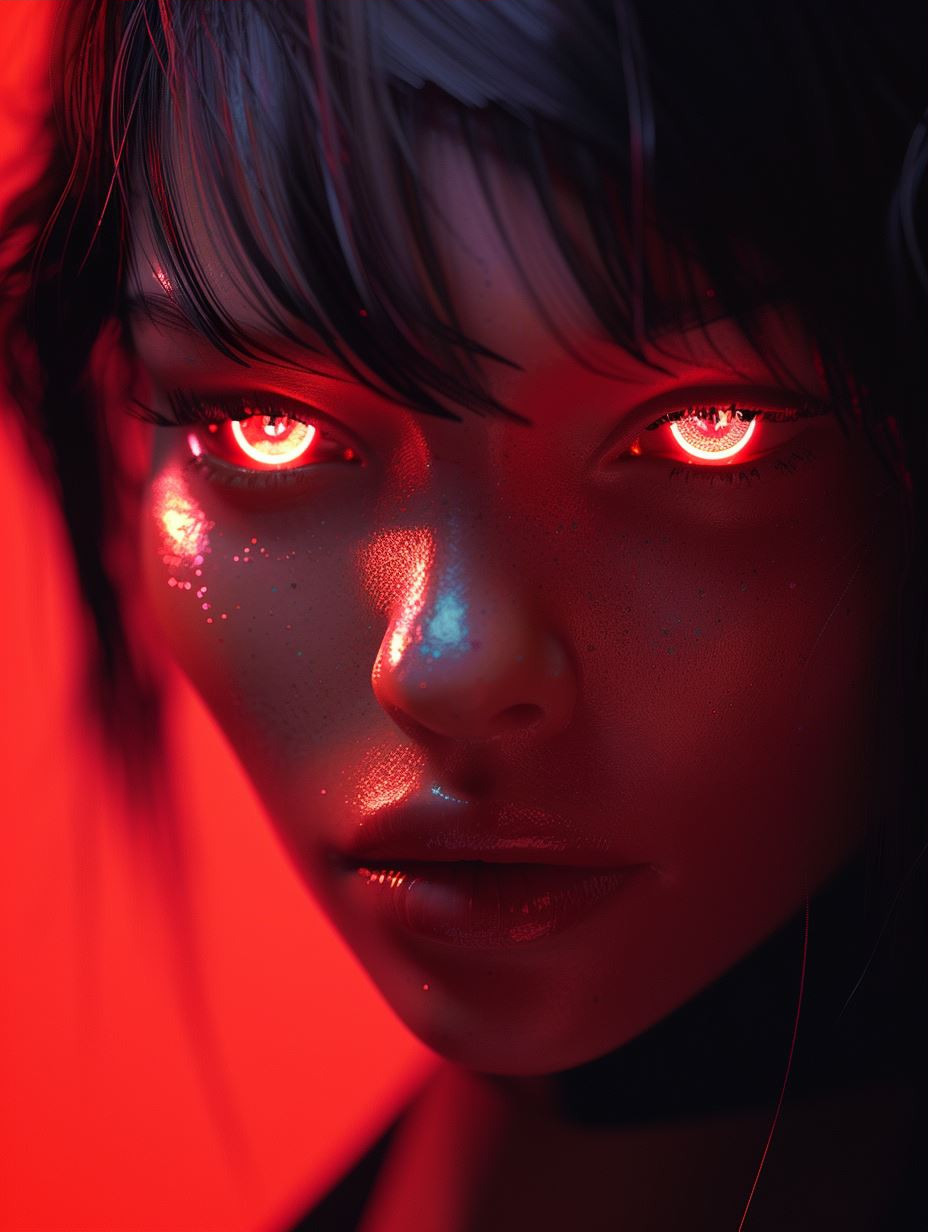 Crimson Neon Cyberpunk Portraits - Image 3