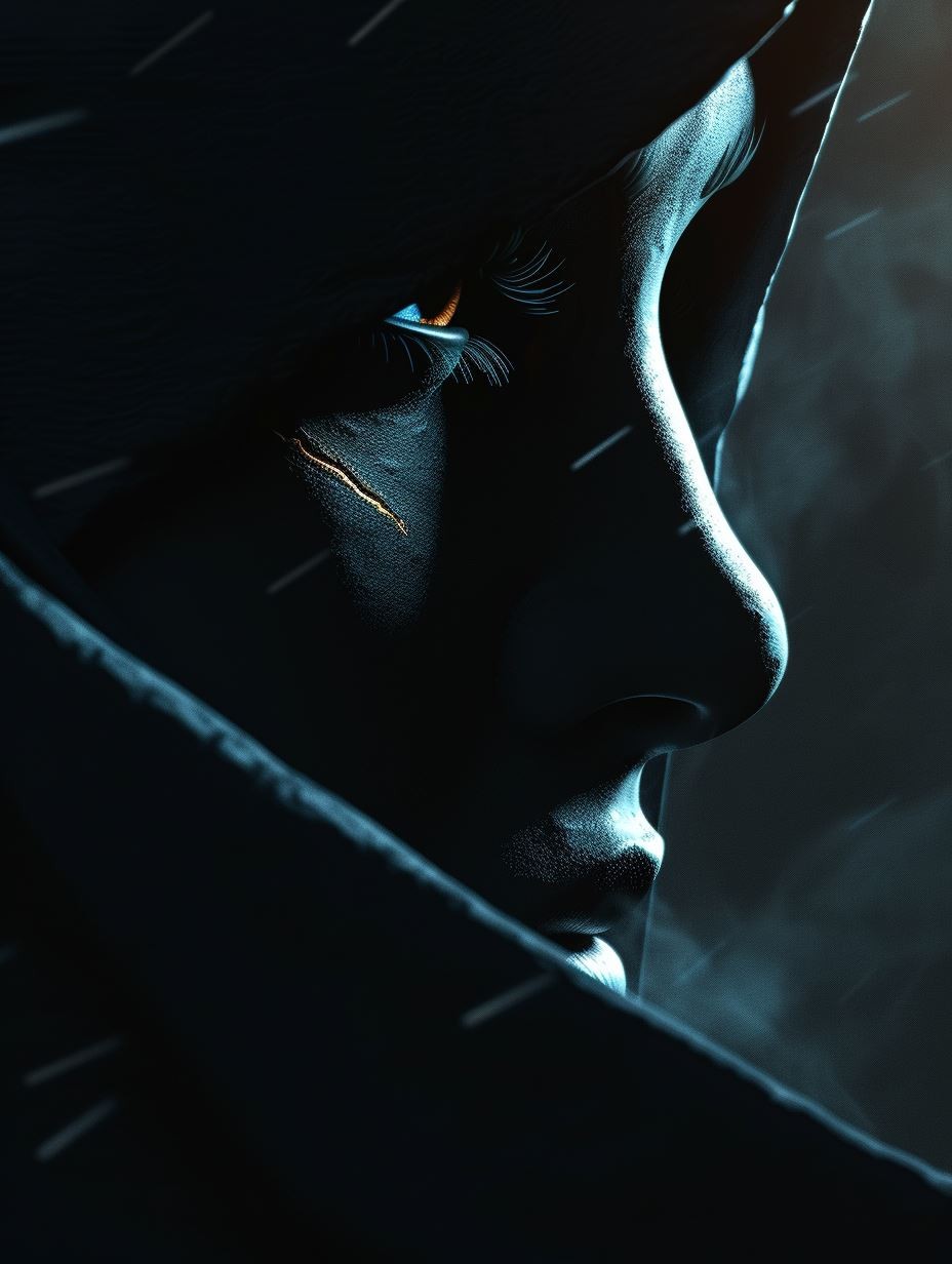 Neon Gaze Cybernetic Portrait - Image 3