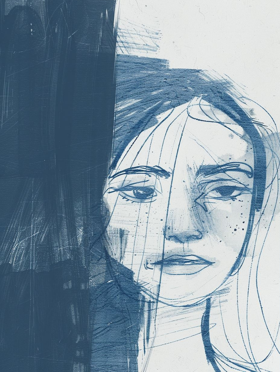Melancholic Indigo Portrait Studies - Image 3