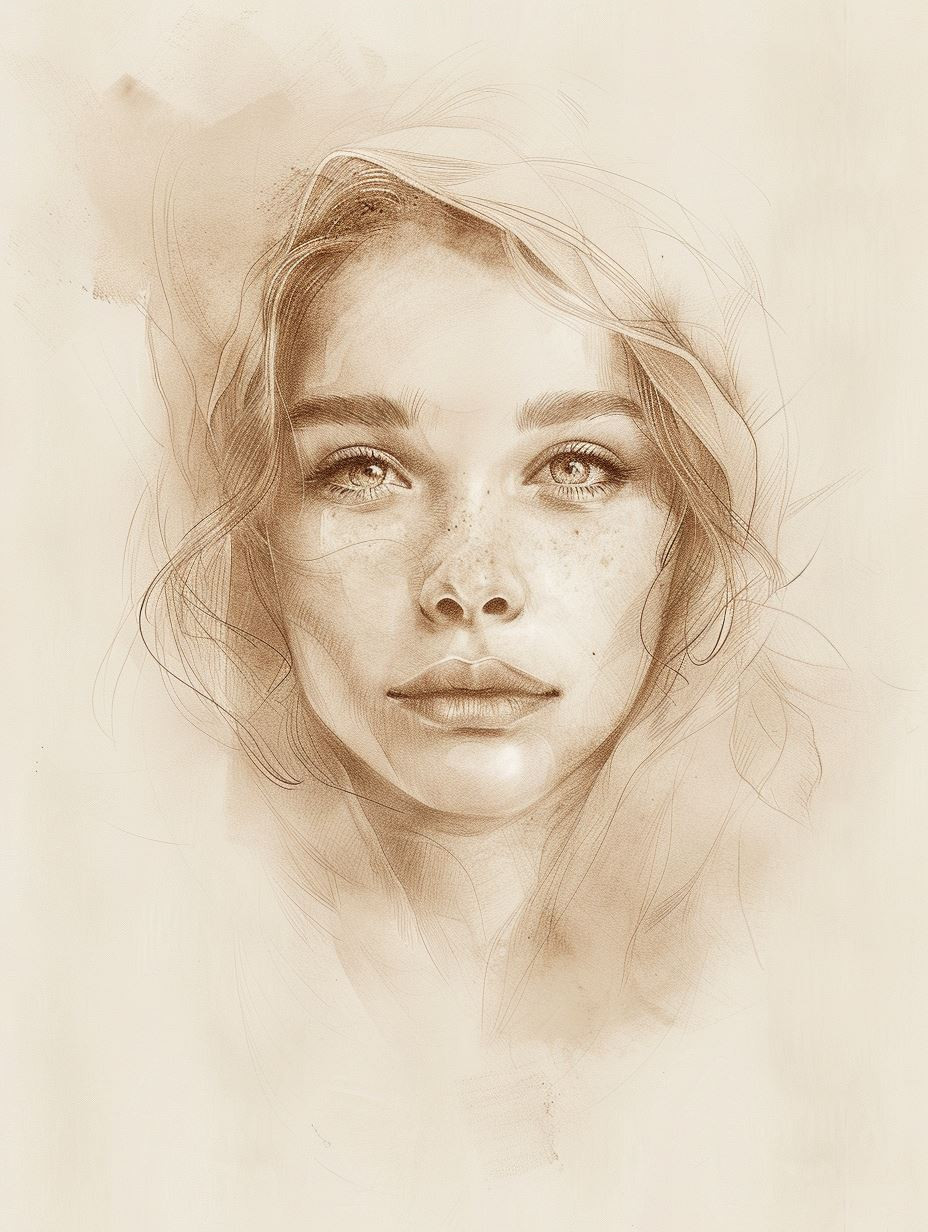 Ethereal Sepia Charcoal Portraits - Image 4
