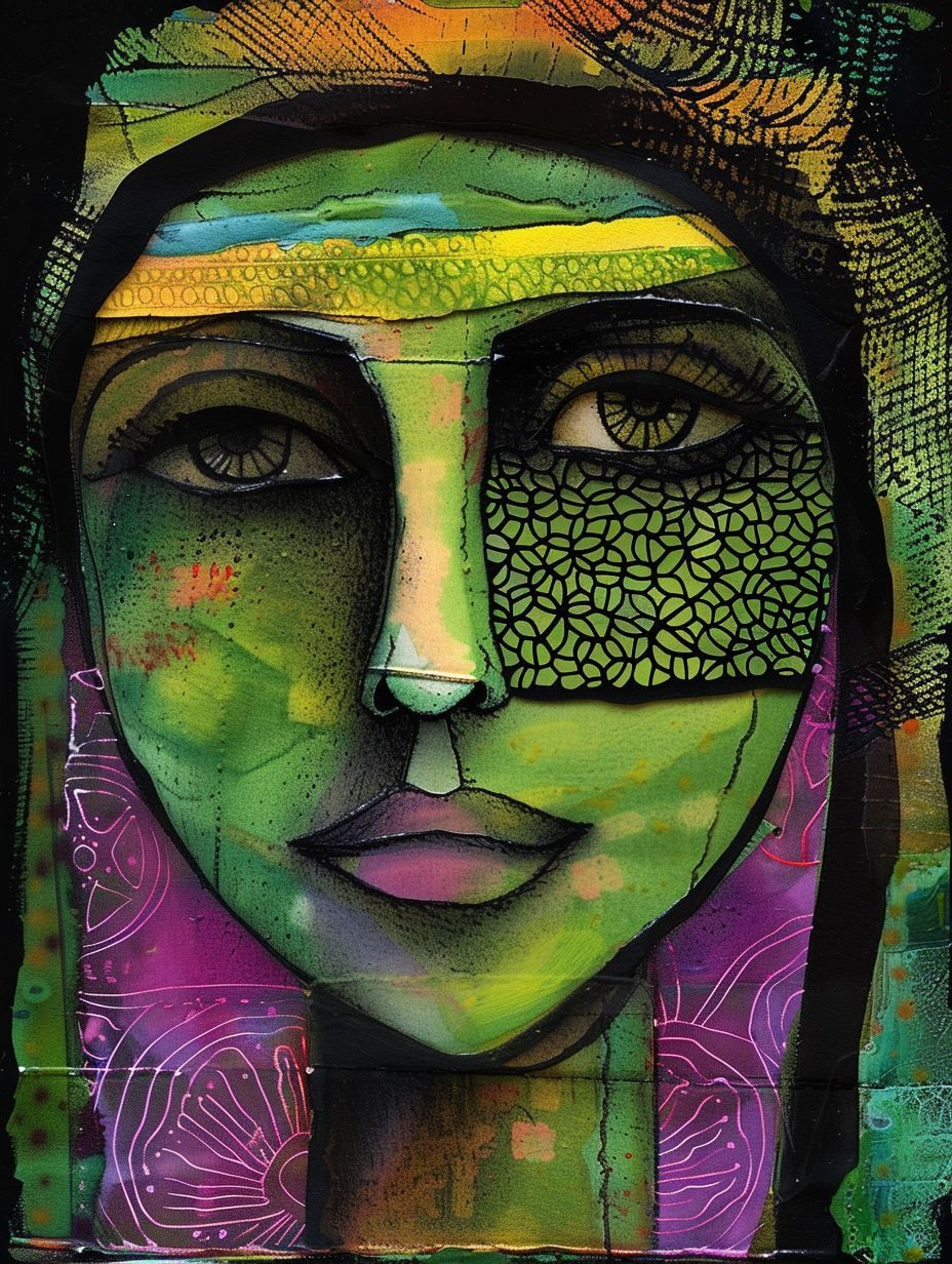 Mystic Faces in Vibrant Hues - Image 1