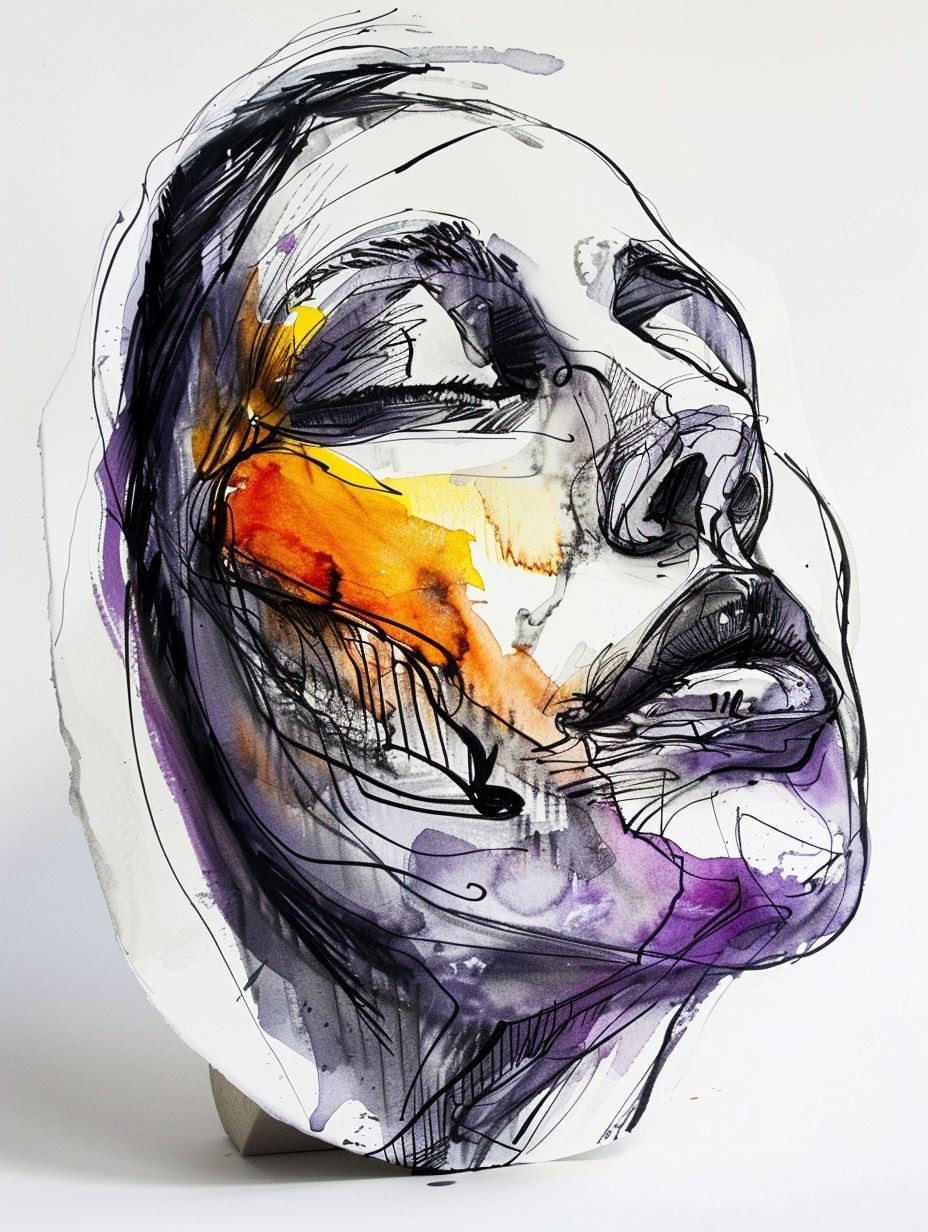 Abstract Watercolor Portrait Studies - Image 2