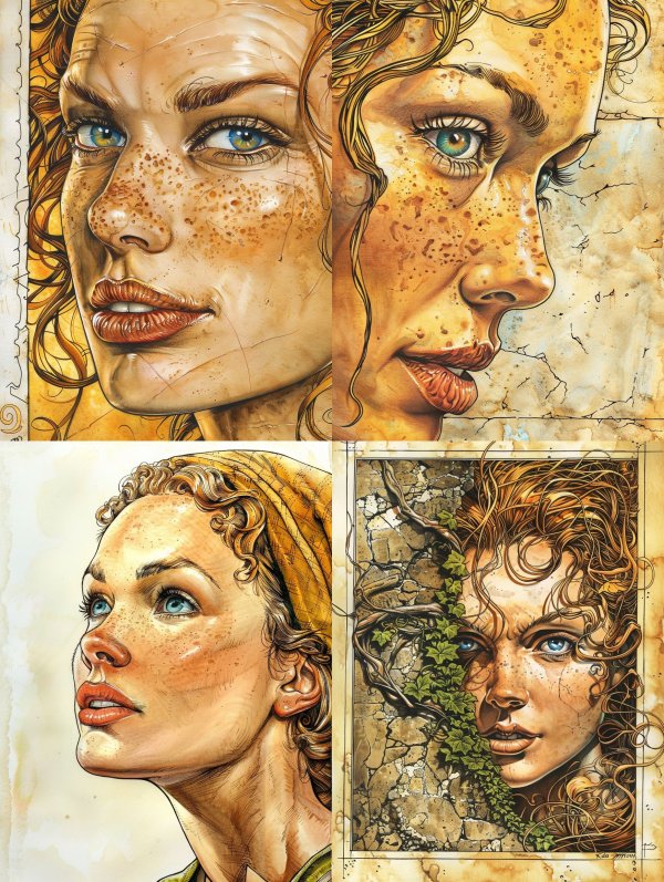 Ethereal Freckled Portraits in Golden Hues