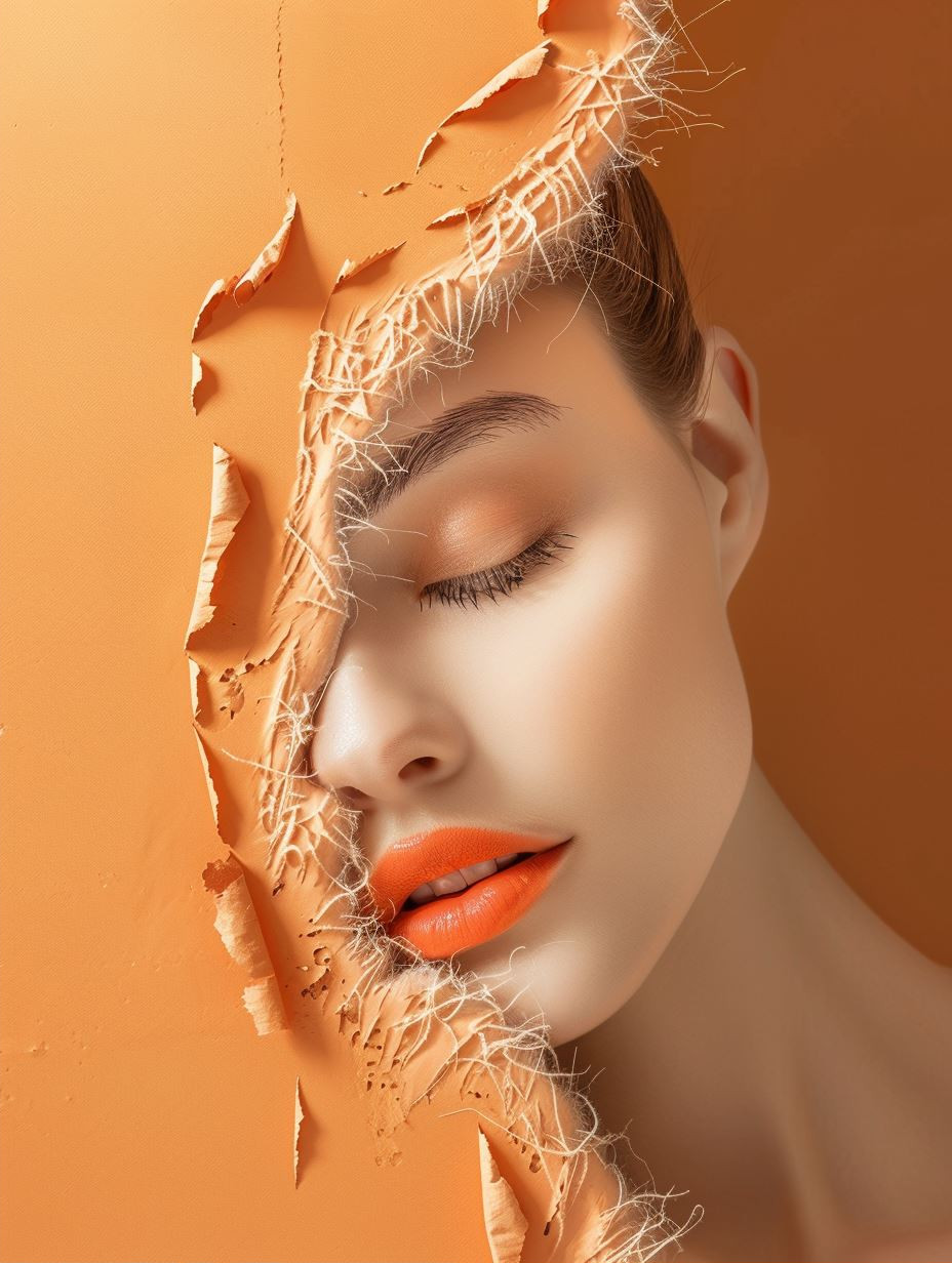 Surreal Orange Texture Portraits - Image 2