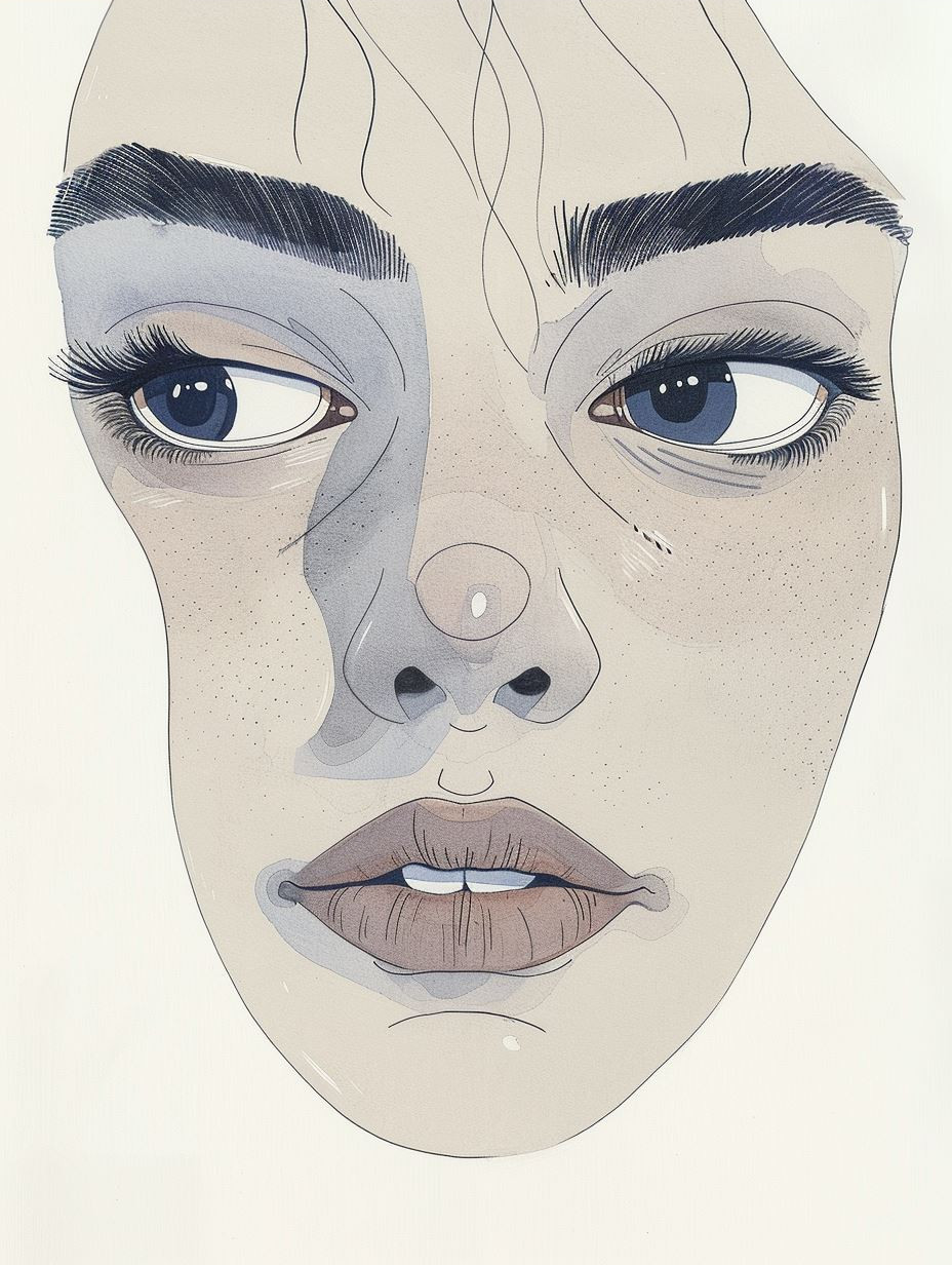 Ethereal Gaze in Muted Tones - Image 4