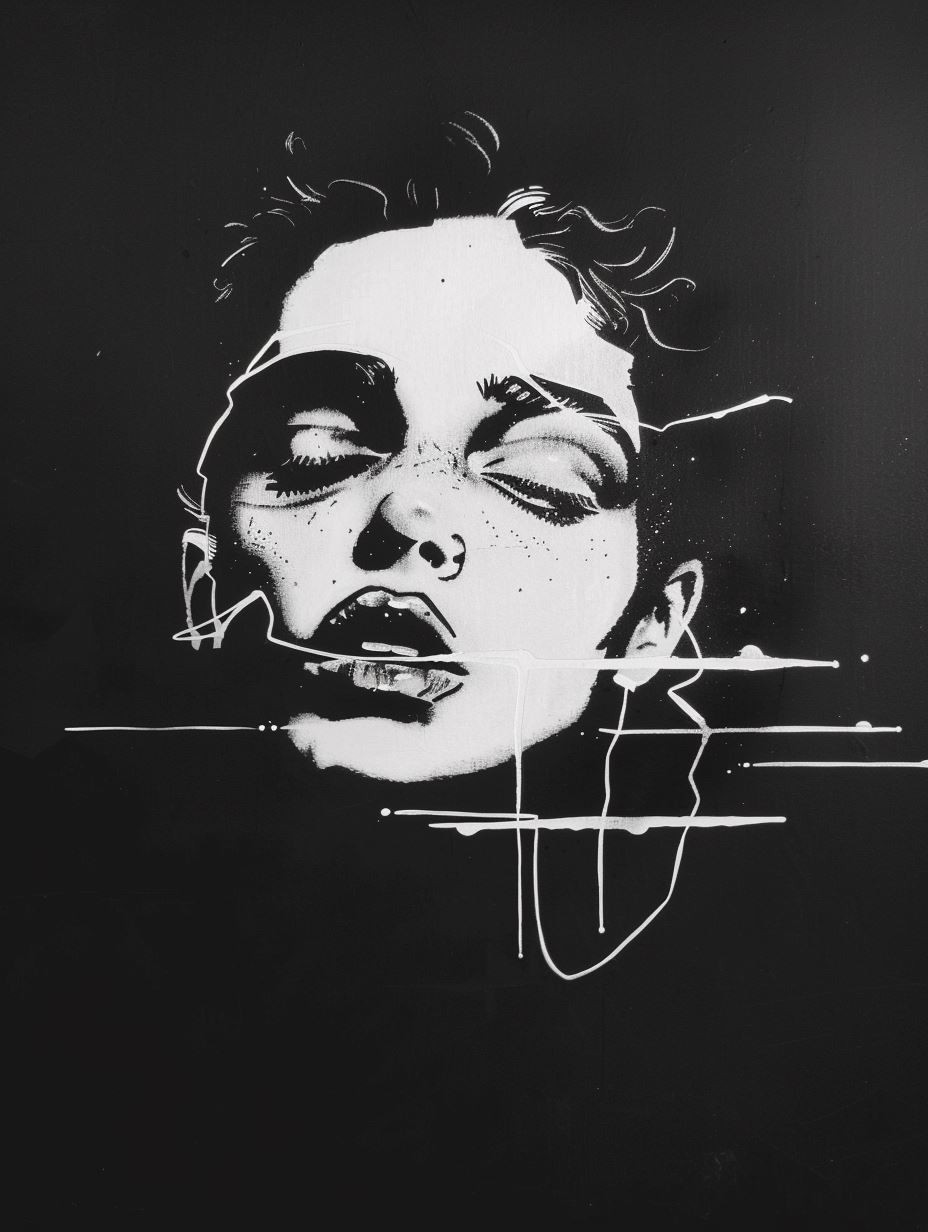 Melancholic Noir Ink Portraits - Image 2