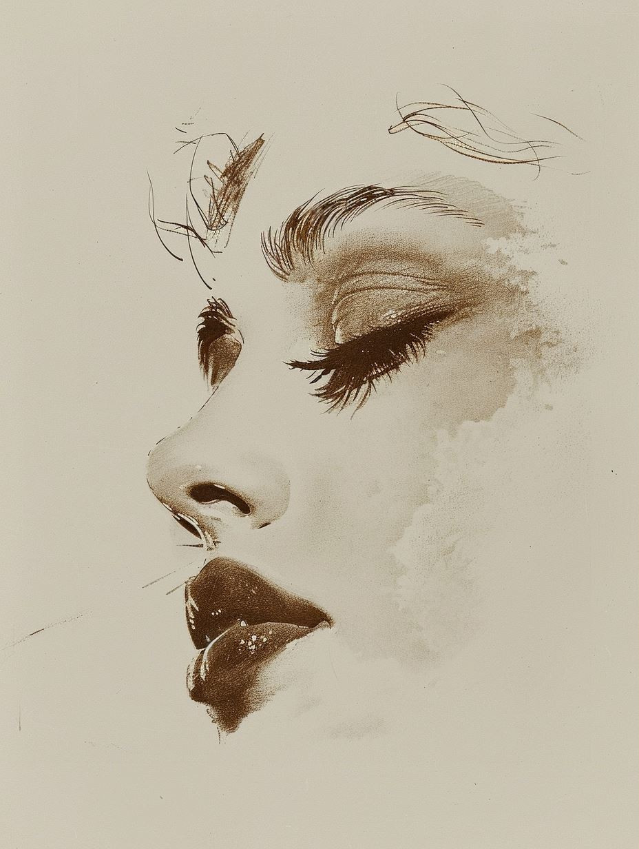 Ethereal Sepia Ink Portraits - Image 1