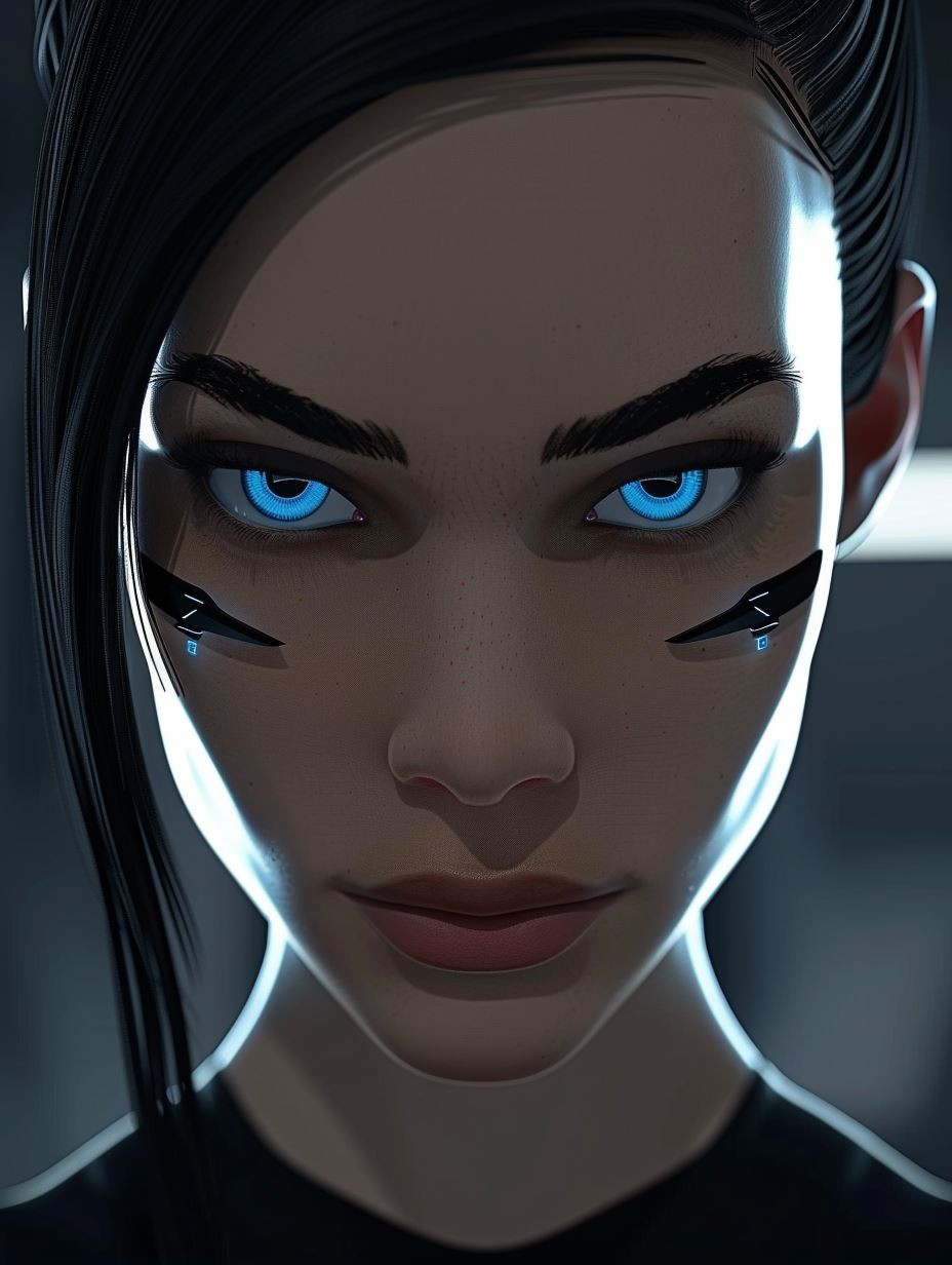 Neon Cybernetic Gaze - Image 1