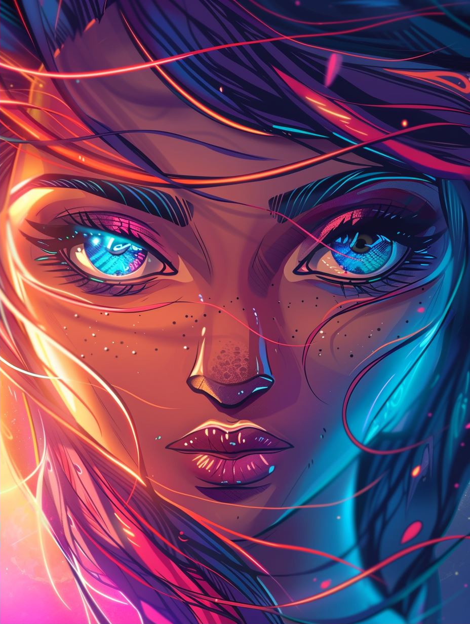 Neon Dreams Cybernetic Portraiture - Image 2