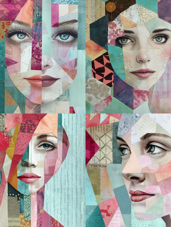 Fragmented Beauty: A Collage of Faces