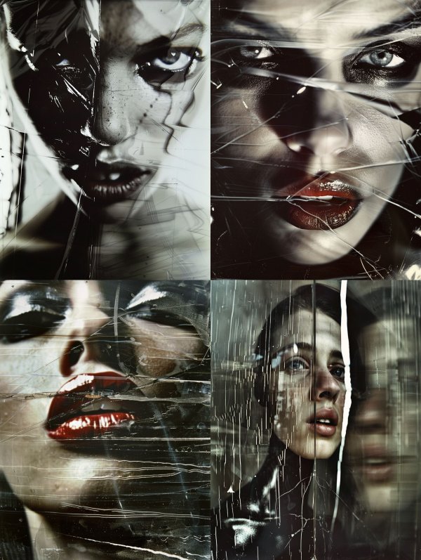 Fractured Reflections of Dark Elegance