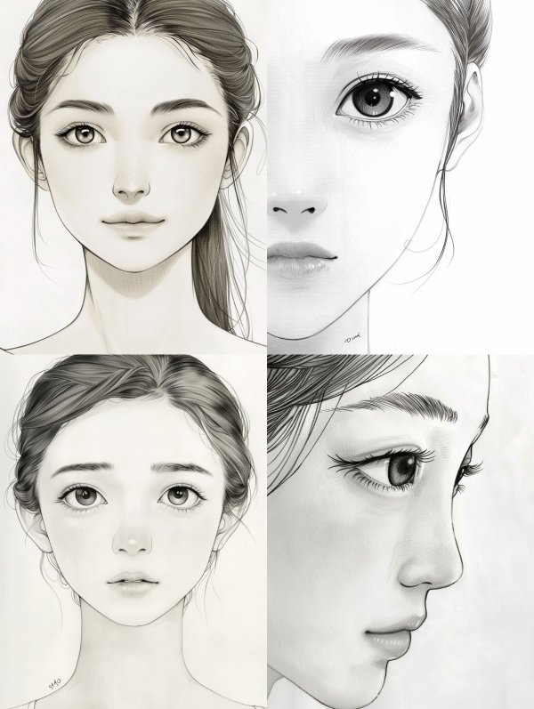 Ethereal Gaze: A Study in Pencil Portraits