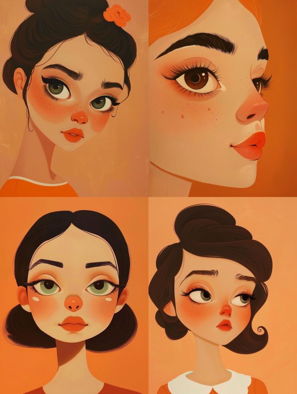Whimsical Vintage Stylized Portrait