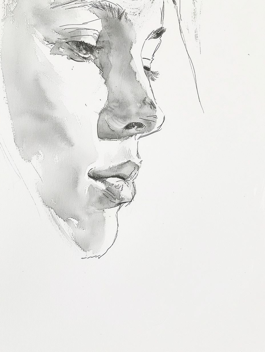 Ethereal Gaze Watercolor Portraits - Image 4