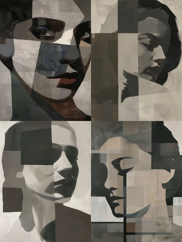 Fragmented Portraits in Muted Tones