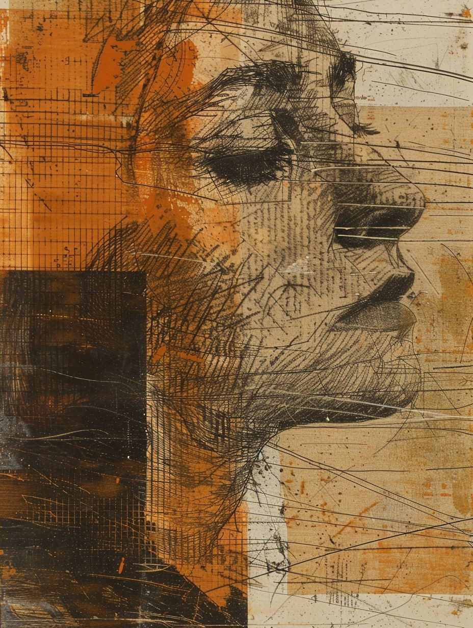 Fragmented Portraits in Ochre - Image 4