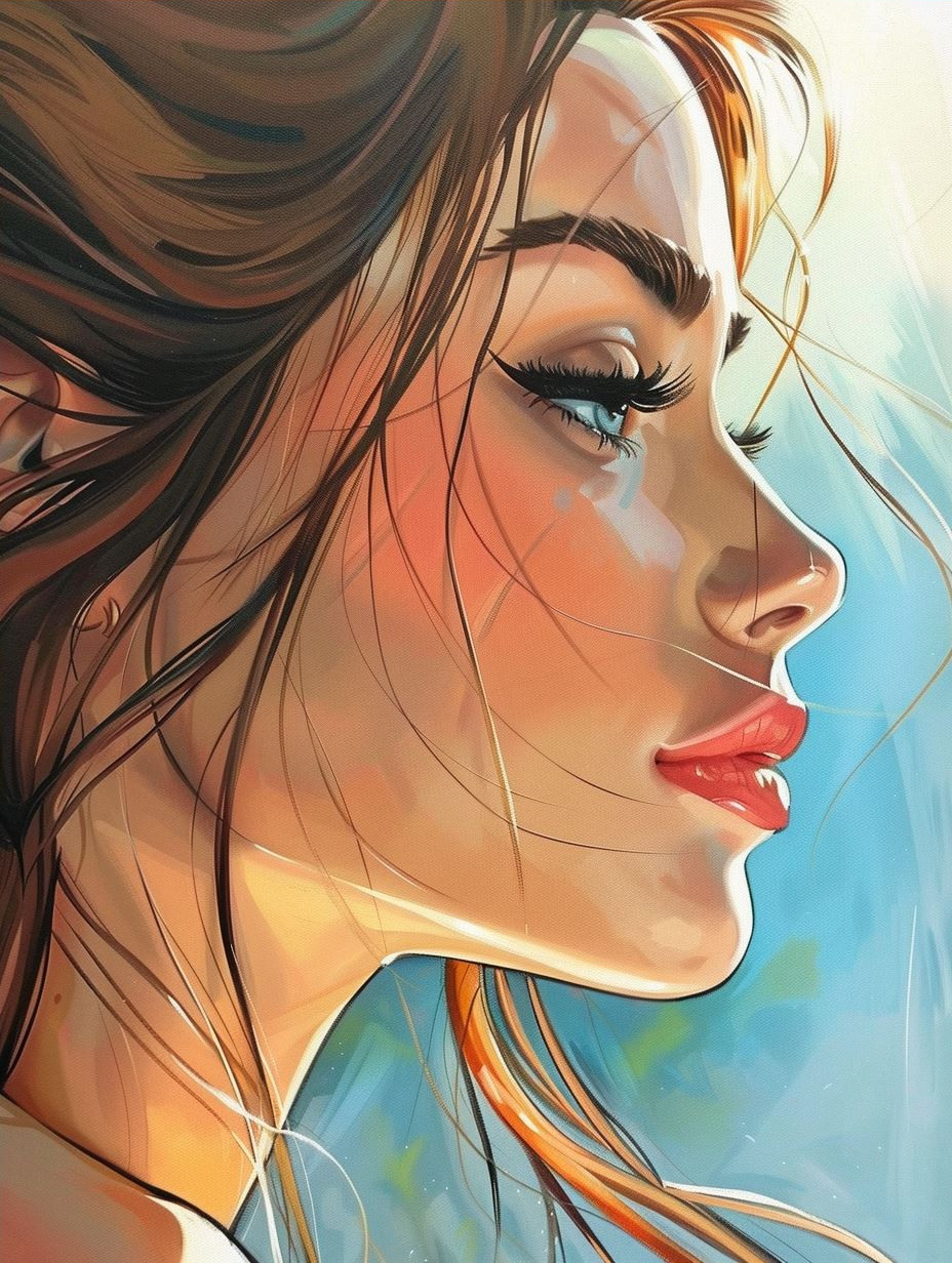 Ethereal Gazes: Digital Portrait Study - Image 4