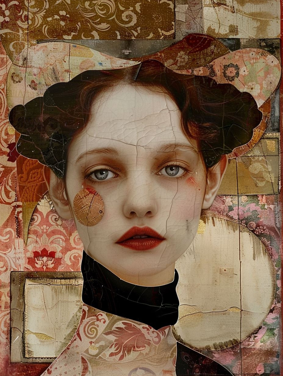 Vintage Surrealist Collage Portrait