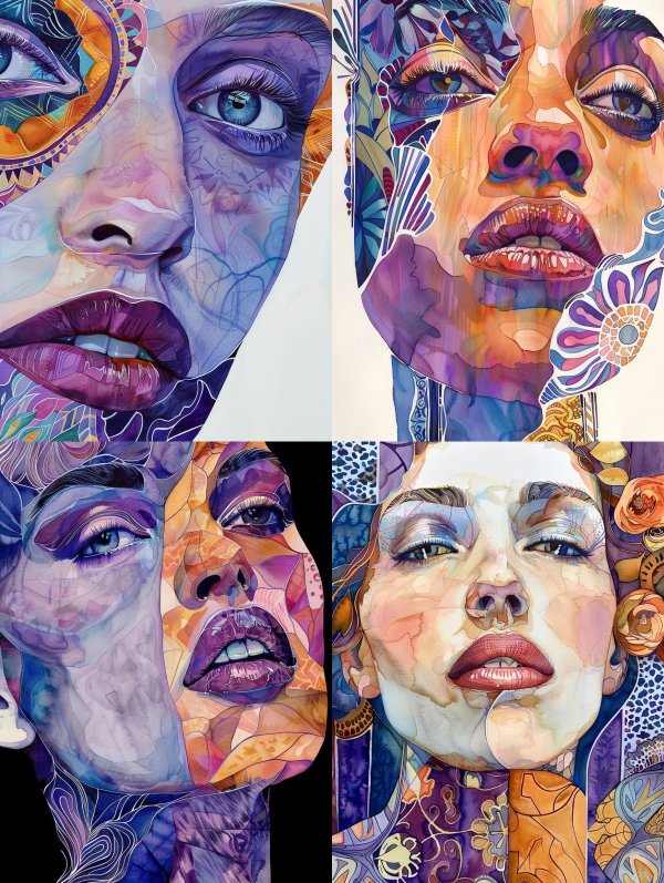Vibrant Surrealist Portrait Studies
