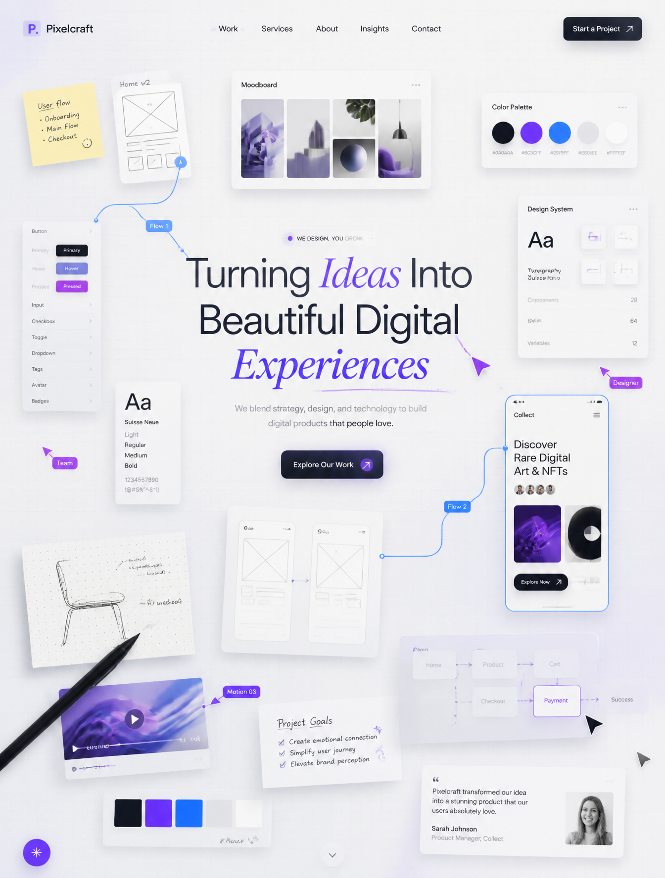 Infinite Interactive Design Workspace Hero Section