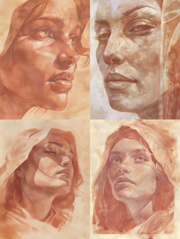 Ethereal Sanguine Portrait Studies