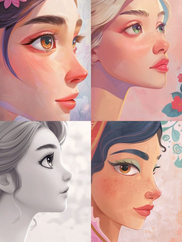 Diverse Digital Portraits of Ethereal Women