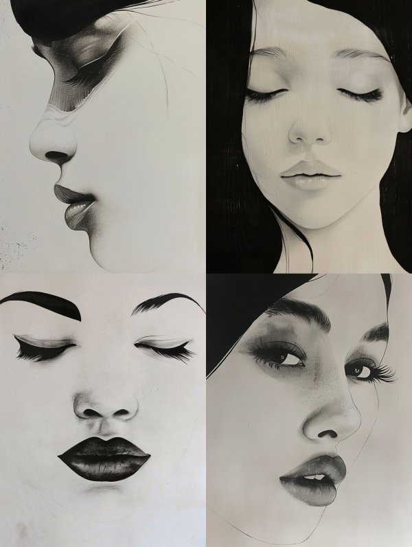 Ethereal Shadows: A Study of Feminine Grace