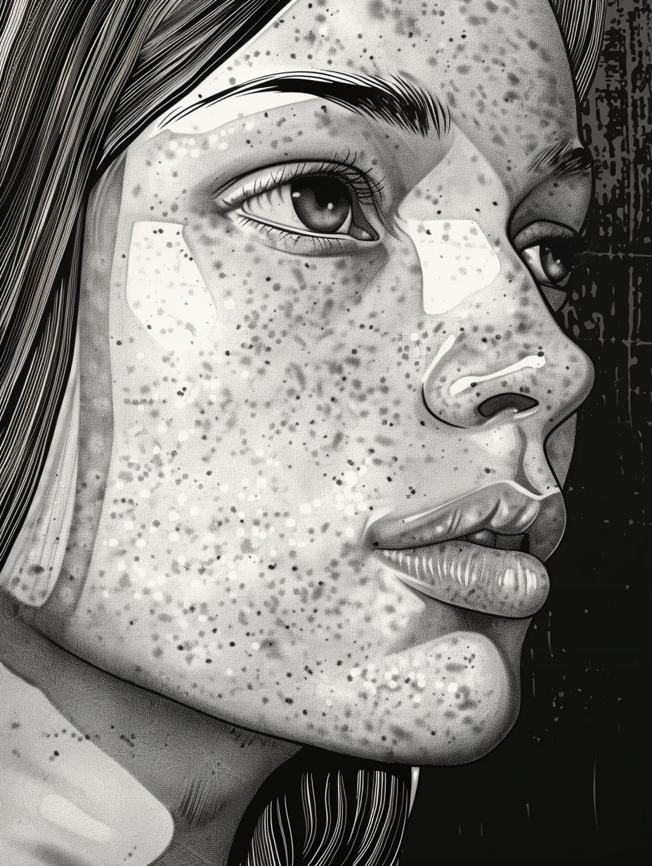 Monochrome Halftone Portrait Study - Image 4