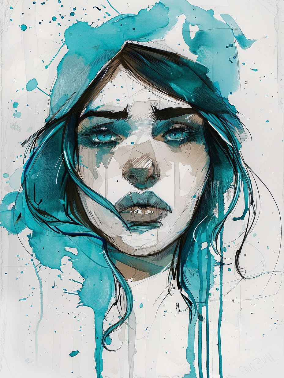 Azure Whispers: Ethereal Portraits - Image 2