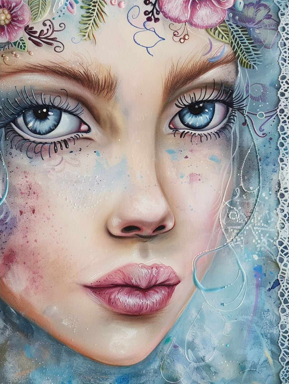 Floral Ethereal Portraits of Dreamy Blue-Eyed Maidens - Image 4
