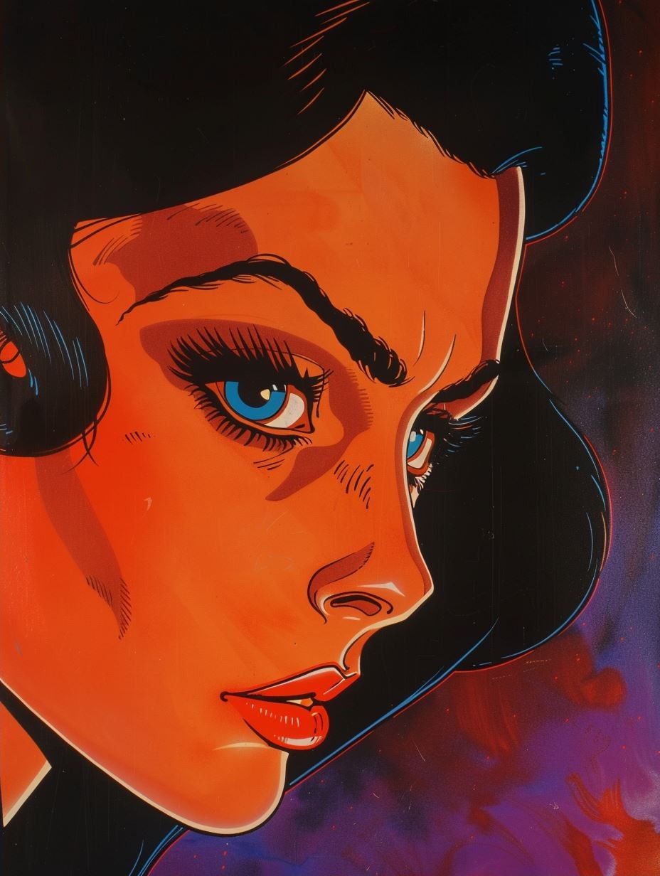 Vibrant Crimson Anime Portrait - Image 2