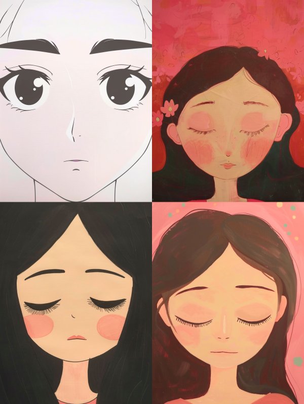 Serene Anime Portrait Studies