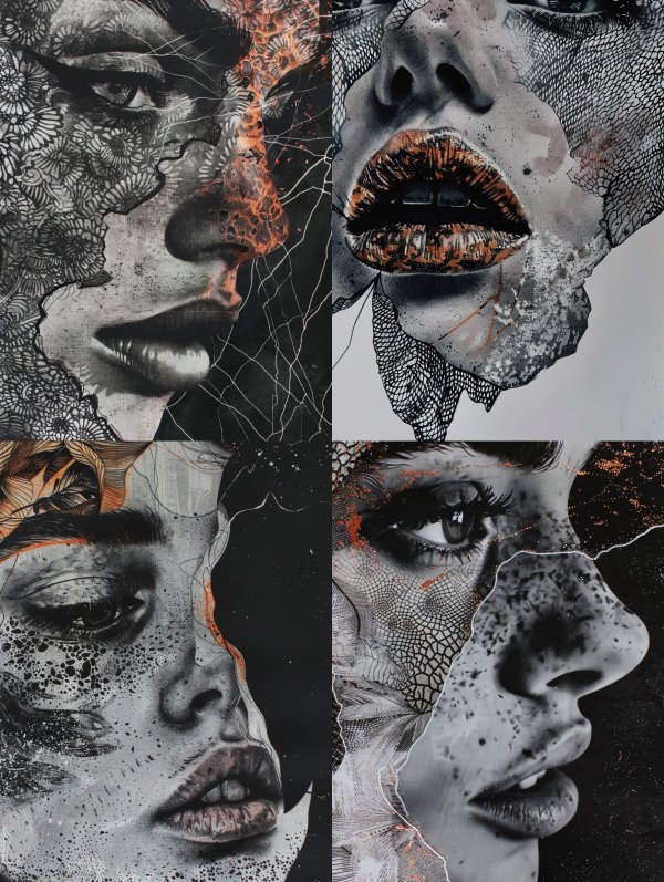 Fragmented Souls: A Surrealist Portrait Study
