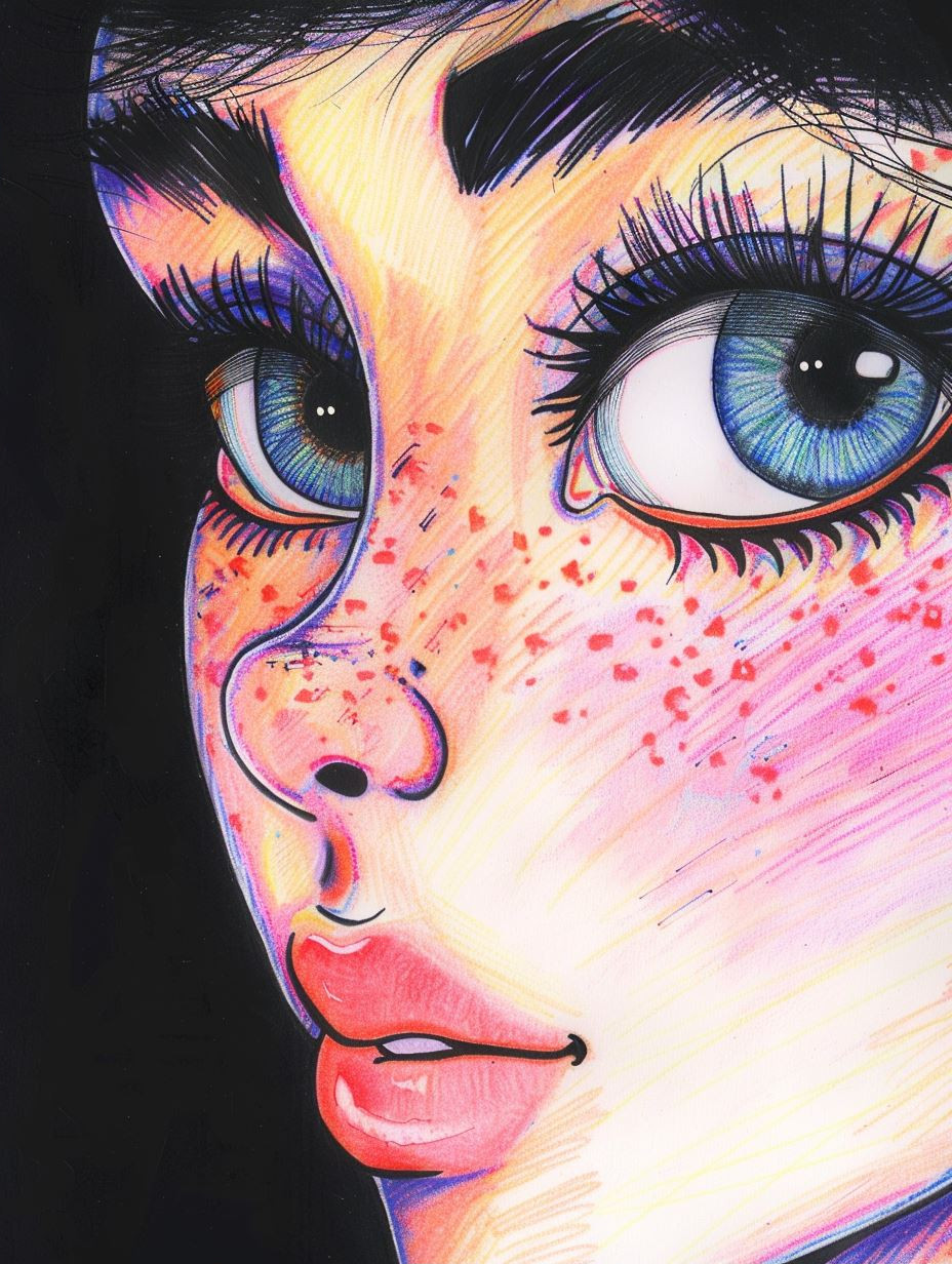 Neon Prism Portrait Sketch - Image 2