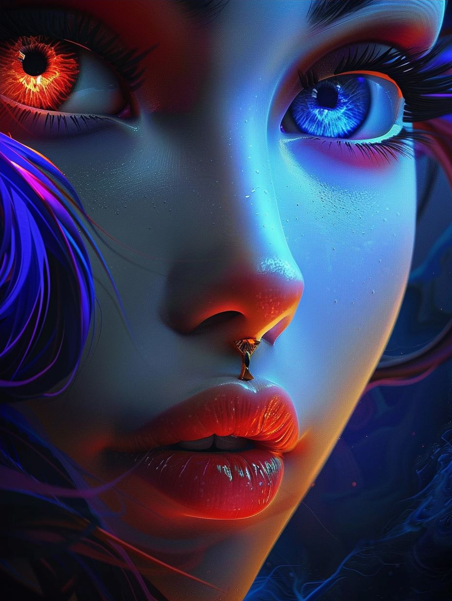 Neon Visions: Ethereal Digital Portraits - Image 4
