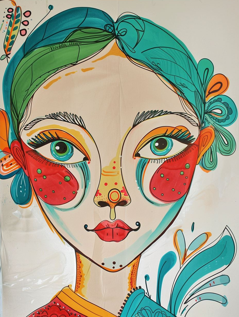 Whimsical Gazes: A Quartet of Stylized Portraits - Image 4