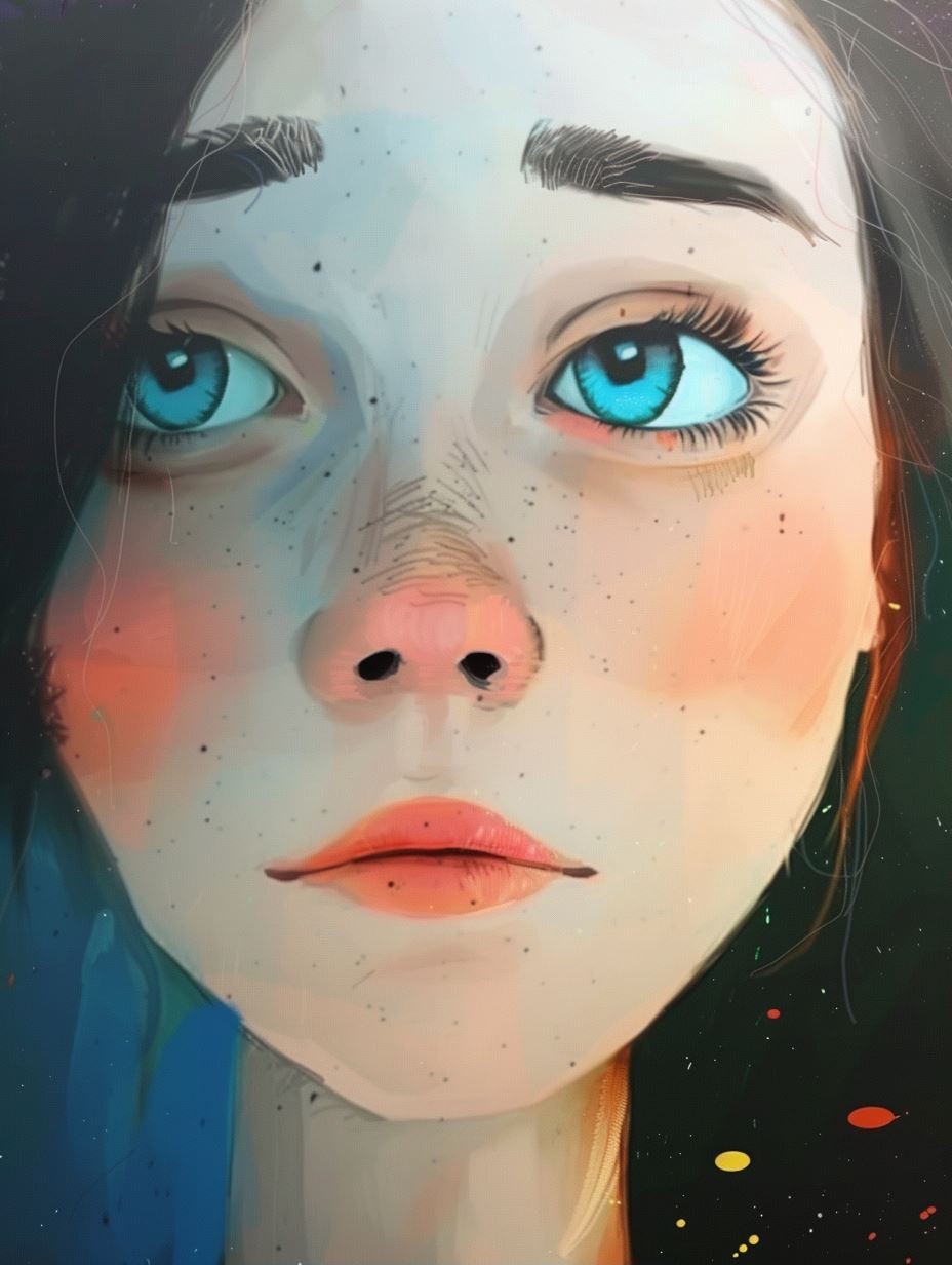 Dreamy Azure Gaze - Image 1