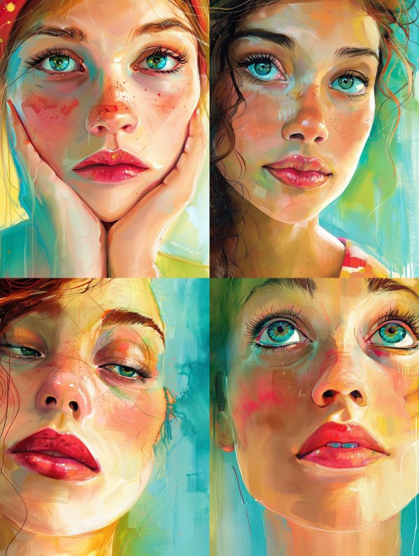 Ethereal Gaze: A Quartet of Digital Portraits